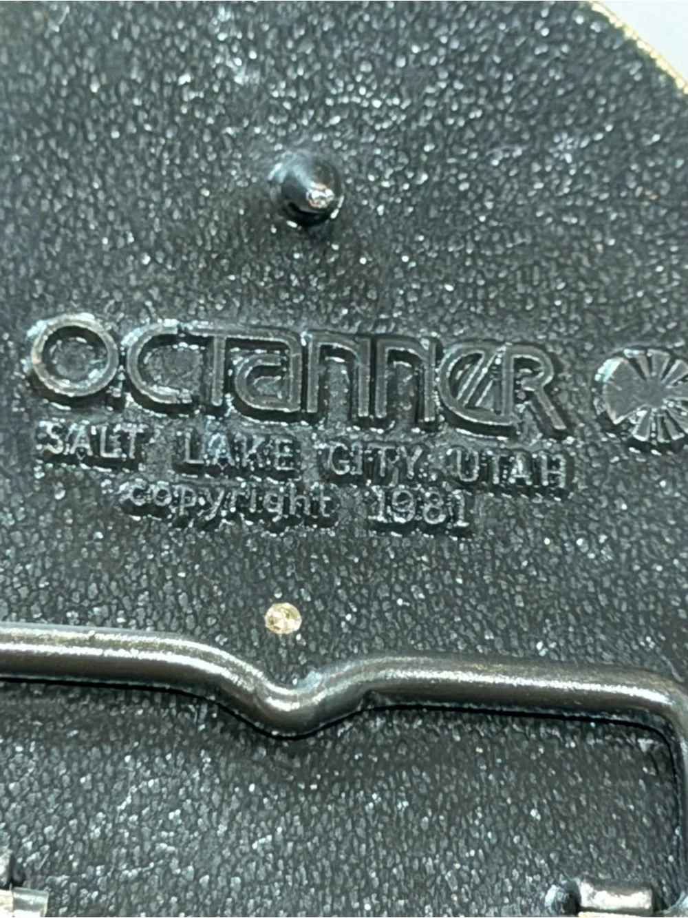 Vintage 1981 OC Tanner Solid Brass Award Belt Buckle 2 SMALL DIAMONDS OR STONES